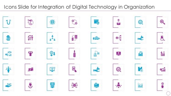 Icons Slide For Integration Of Digital Technology In Organization Slides PDF