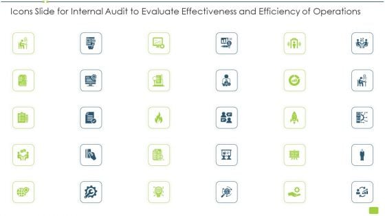 Icons Slide For Internal Audit To Evaluate Effectiveness And Efficiency Of Operations Ppt Portfolio File Formats PDF