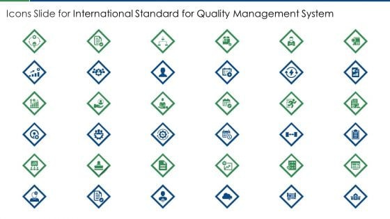 Icons Slide For International Standard For Quality Management System Mockup PDF