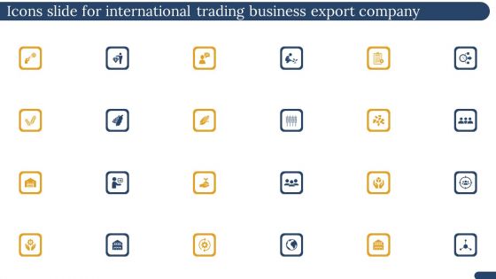 Icons Slide For International Trading Business Export Company Formats PDF