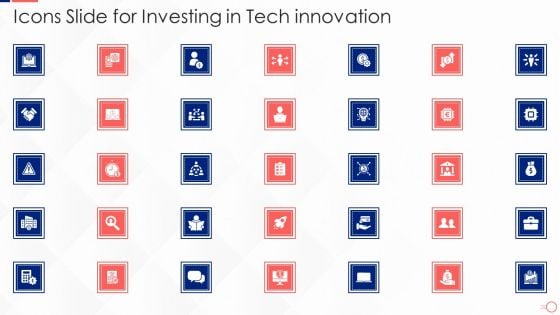 Icons Slide For Investing In Tech Innovation Guidelines PDF