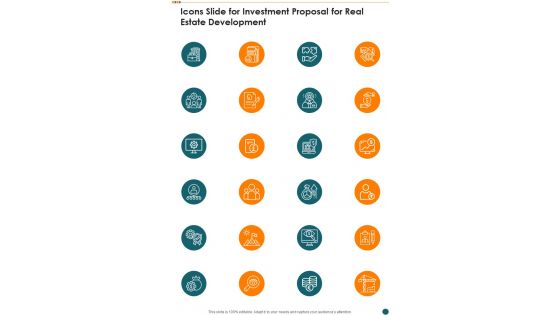Icons Slide For Investment Proposal For Real Estate Development One Pager Sample Example Document Icons Slide For Investment Proposal For Real Estate Development One Pager Sample Example Document