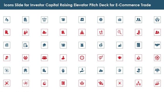 Icons Slide For Investor Capital Raising Elevator Pitch Deck For E Commerce Trade Icons PDF