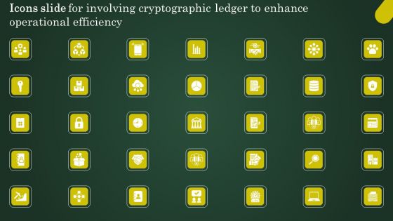 Icons Slide For Involving Cryptographic Ledger To Enhance Operational Efficiency Guidelines PDF