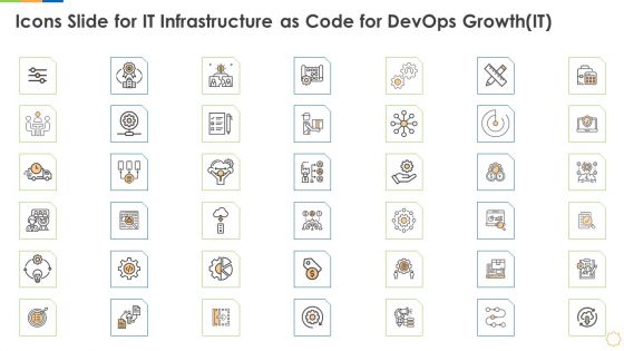 Icons Slide For It Infrastructure As Code For Devops Growth IT Infographics PDF