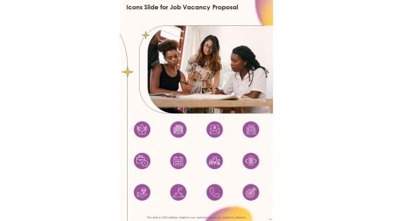 Icons Slide For Job Vacancy Proposal One Pager Sample Example Document