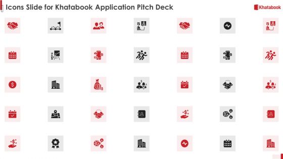 Icons Slide For Khatabook Application Pitch Deck Ppt Summary Design Inspiration PDF