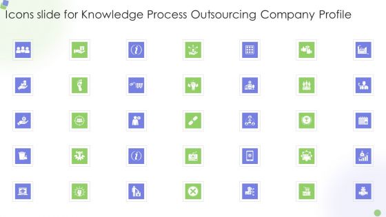 Icons Slide For Knowledge Process Outsourcing Company Profile Sample PDF
