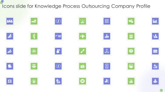 Icons Slide For Knowledge Process Outsourcing Company Profile Sample PDF