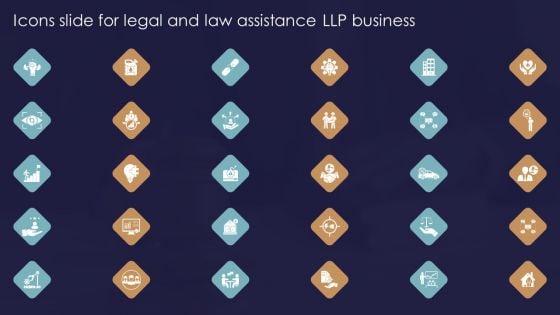 Icons Slide For Legal And Law Assistance LLP Business Ppt Themes PDF