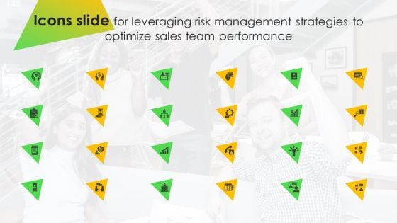 Icons Slide For Leveraging Risk Management Strategies To Optimize Sales Team Performance Topics PDF