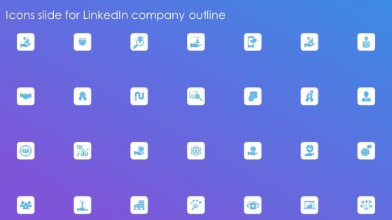 Icons Slide For Linkedin Company Outline Template PDF