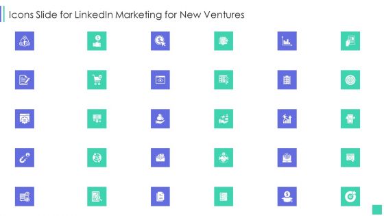 Icons Slide For Linkedin Marketing For New Ventures Background PDF