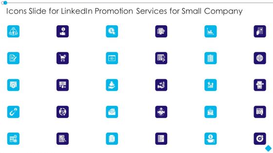 Icons Slide For Linkedin Promotion Services For Small Company Pictures PDF