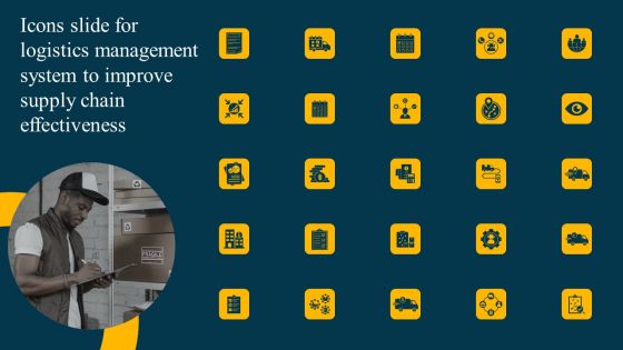 Icons Slide For Logistics Management System To Improve Supply Chain Effectiveness Introduction PDF