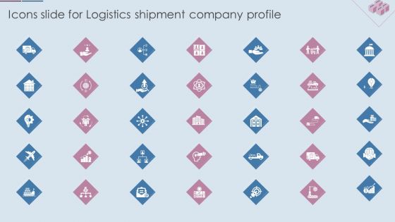 Icons Slide For Logistics Shipment Company Profile Ppt Icon Show PDF