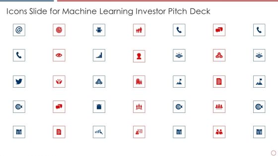 Icons Slide For Machine Learning Investor Pitch Deck Ppt File Infographic Template PDF