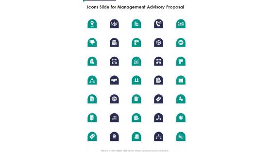 Icons Slide For Management Advisory Proposal One Pager Sample Example Document Icons Slide For Management Advisory Proposal One Pager Sample Example Document