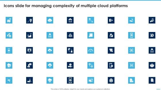 Icons Slide For Managing Complexity Of Multiple Cloud Platforms Themes PDF