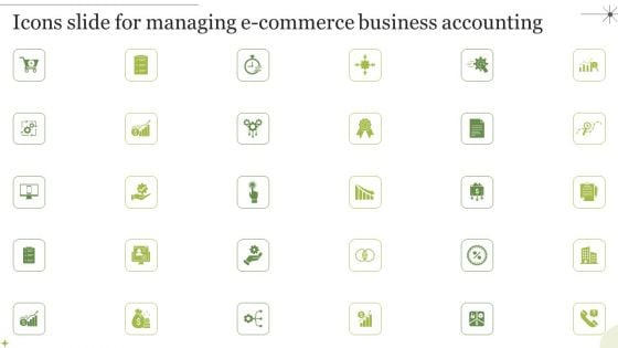 Icons Slide For Managing E Commerce Business Accounting Structure PDF