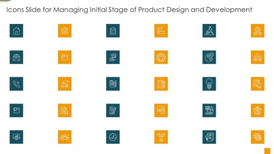 Icons Slide For Managing Initial Stage Of Product Design And Development Download PDF