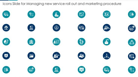 Icons Slide For Managing New Service Roll Out And Marketing Procedure Rules PDF