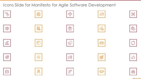 Icons Slide For Manifesto For Agile Software Development Designs PDF