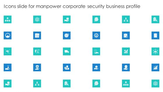Icons Slide For Manpower Corporate Security Business Profile Guidelines PDF