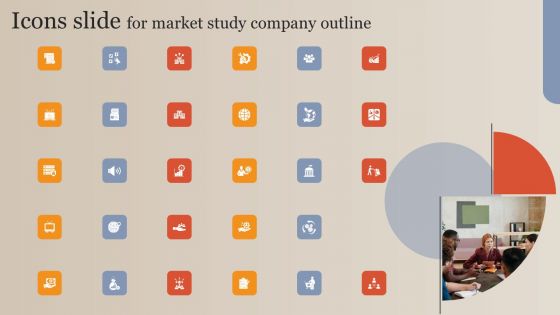 Icons Slide For Market Study Company Outline Ideas PDF