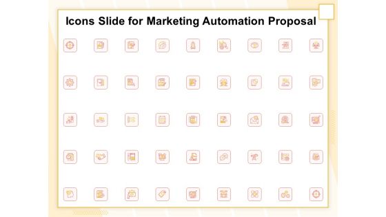 Icons Slide For Marketing Automation Proposal Themes PDF