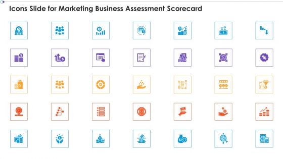 Icons Slide For Marketing Business Assessment Scorecard Inspiration PDF