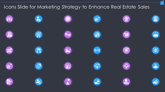 Icons Slide For Marketing Strategy To Enhance Real Estate Sales Mockup PDF