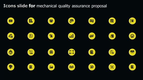 Icons Slide For Mechanical Quality Assurance Proposal Ppt Pictures Sample PDF