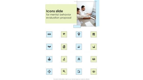 Icons Slide For Mental Behavior Evaluation Proposal One Pager Sample Example Document