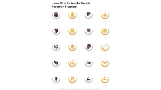Icons Slide For Mental Health Research Proposal One Pager Sample Example Document Icons Slide For Mental Health Research Proposal One Pager Sample Example Document