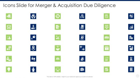 Icons Slide For Merger And Acquisition Due Diligence Clipart PDF