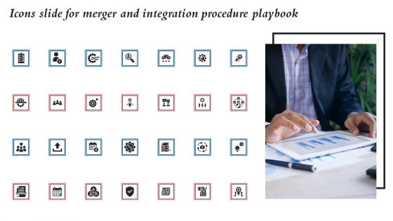 Icons Slide For Merger And Integration Procedure Playbook Information PDF