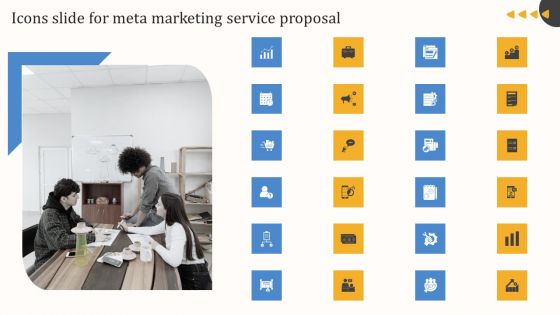 Icons Slide For Meta Marketing Service Proposal Pictures PDF