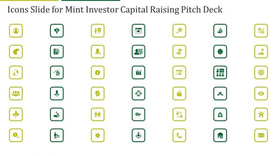 Icons Slide For Mint Investor Capital Raising Pitch Deck Ppt Outline Design Templates PDF