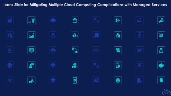 Icons Slide For Mitigating Multiple Cloud Computing Complications With Managed Services Professional PDF