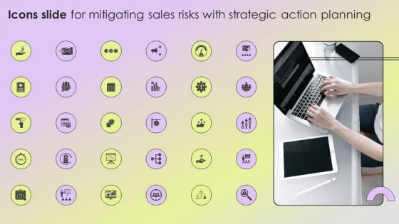 Icons Slide For Mitigating Sales Risks With Strategic Action Planning Rules PDF