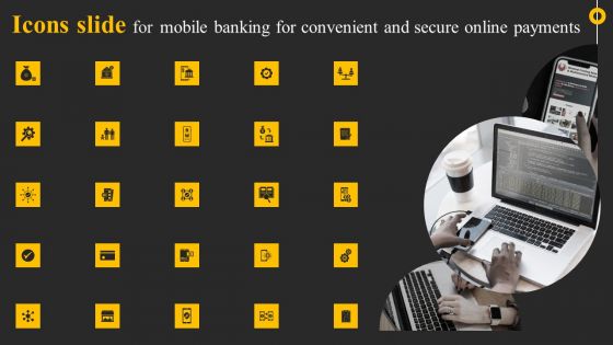 Icons Slide For Mobile Banking For Convenient And Secure Online Payments Ppt Styles Format Ideas PDF