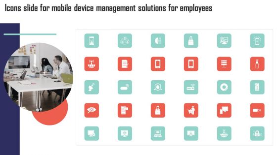 Icons Slide For Mobile Device Management Solutions For Employees Clipart PDF