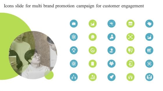 Icons Slide For Multi Brand Promotion Campaign For Customer Engagement Inspiration PDF