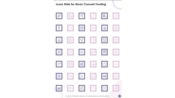 Icons Slide For Music Concert Funding One Pager Sample Example Document