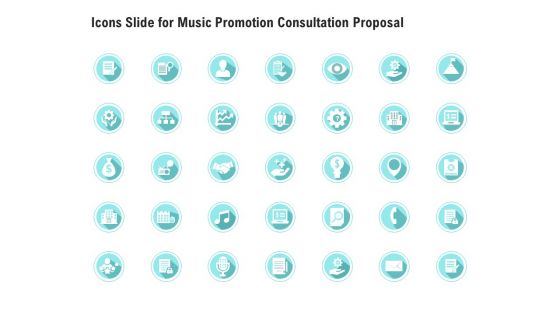 Icons Slide For Music Promotion Consultation Proposal Introduction PDF