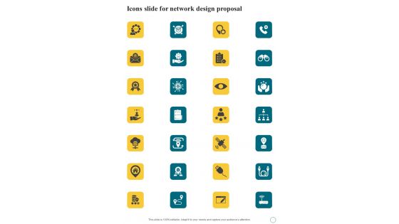 Icons Slide For Network Design Proposal One Pager Sample Example Document Icons Slide For Network Design Proposal One Pager Sample Example Document