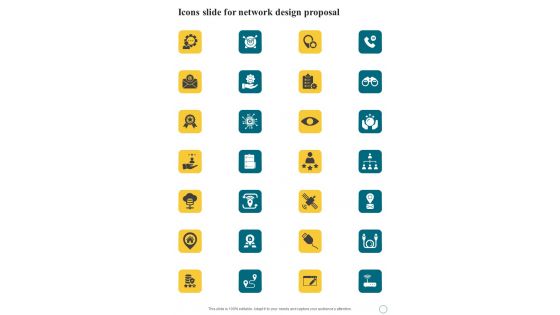 Icons Slide For Network Design Proposal One Pager Sample Example Document