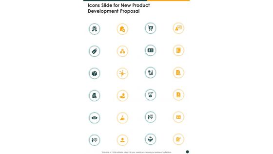 Icons Slide For New Product Development Proposal One Pager Sample Example Document Icons Slide For New Product Development Proposal One Pager Sample Example Document