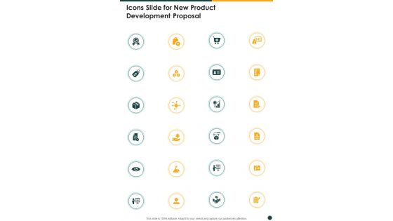 Icons Slide For New Product Development Proposal One Pager Sample Example Document